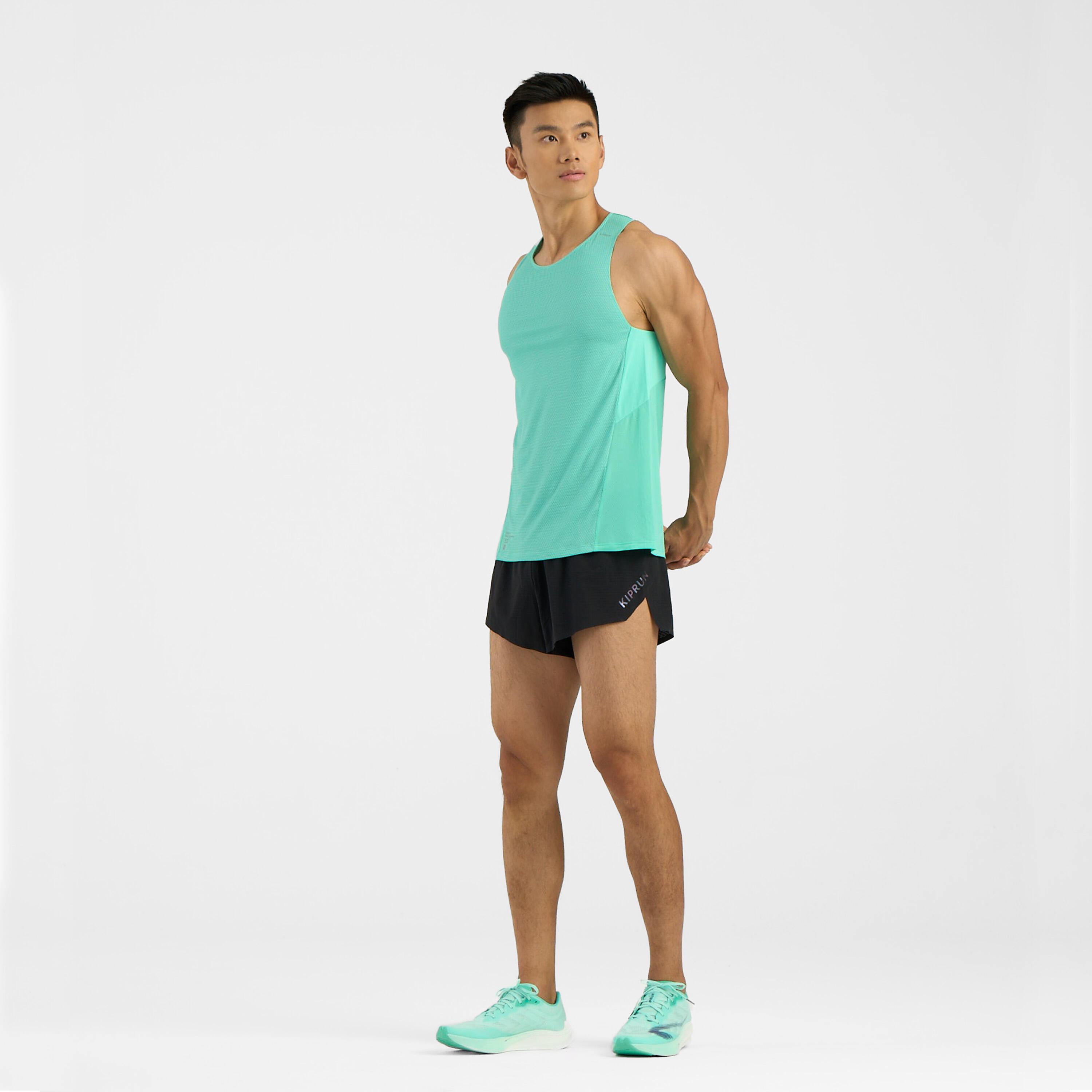 Zapatillas de Running hombre, KIPRUN KD900 light, verde violeta  17/18