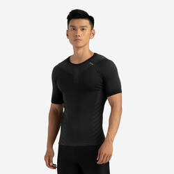 Men's Running Seamless T-shirt Kiprun Run 500 Comfort Skin Black