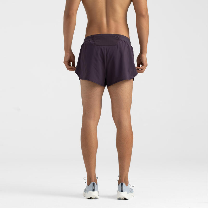 Men's KIPRUN Run 500 Comfort Split Running Shorts - Dark Aubergine