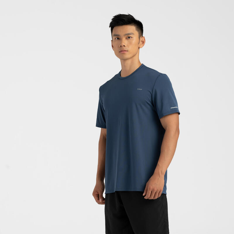 Men's Breathable Running T-shirt - Kiprun Run 500 Dry Slate Blue