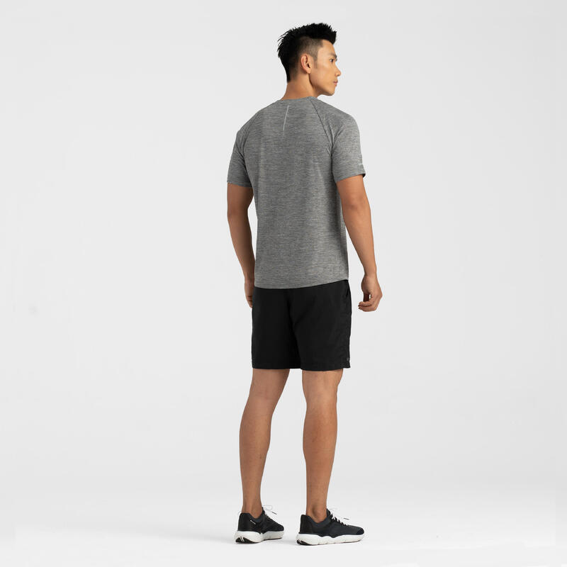 Dry+ Men's Running Breathable T-Shirt -Heather Black