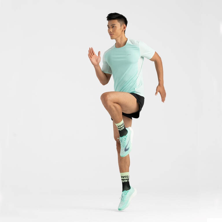 Men's Running Breathable T-shirt KIPRUN Run Light-pastel mint