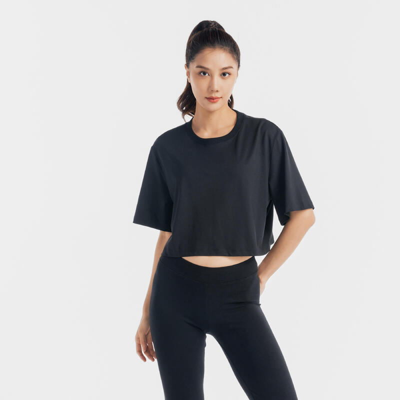 Women's Cropped T-Shirt 520 - Black