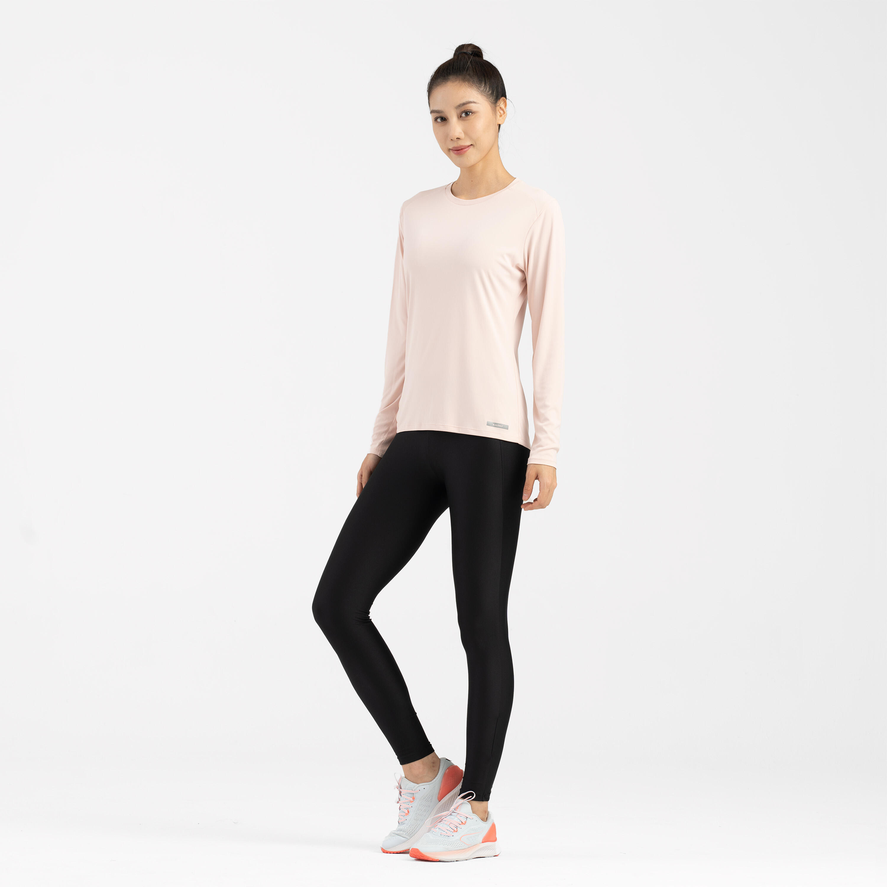 Women's Long-Sleeved Running T-Shirt, Sun Protect 7/8