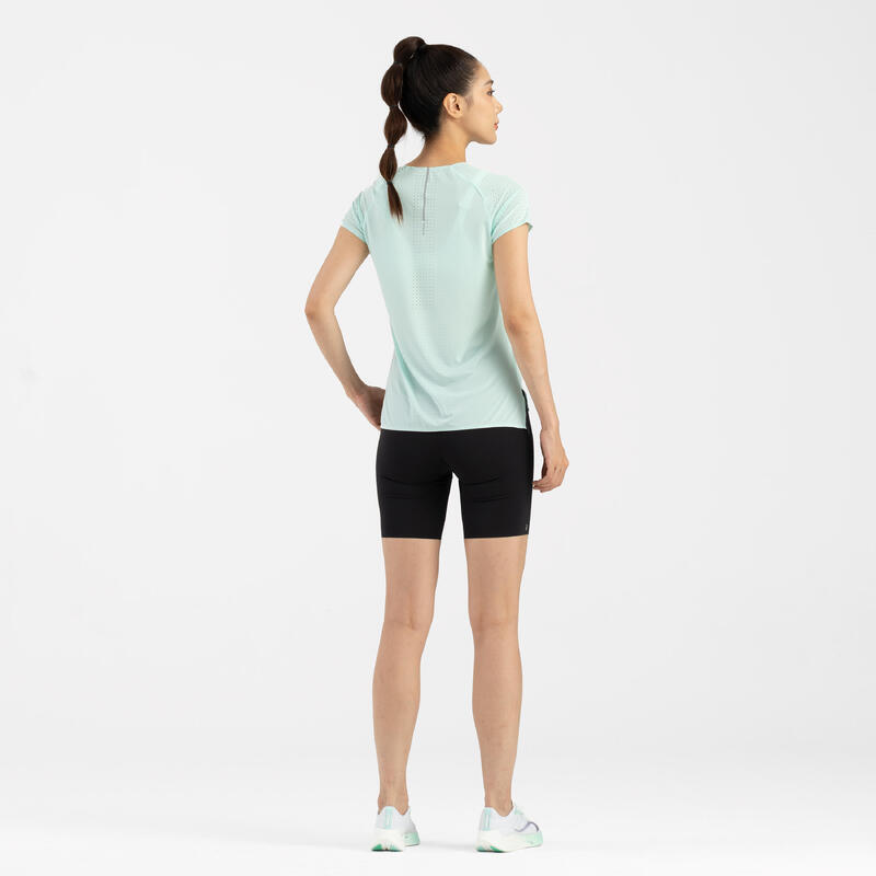 女款輕盈跑步 T 恤 Run 900－藍綠色
