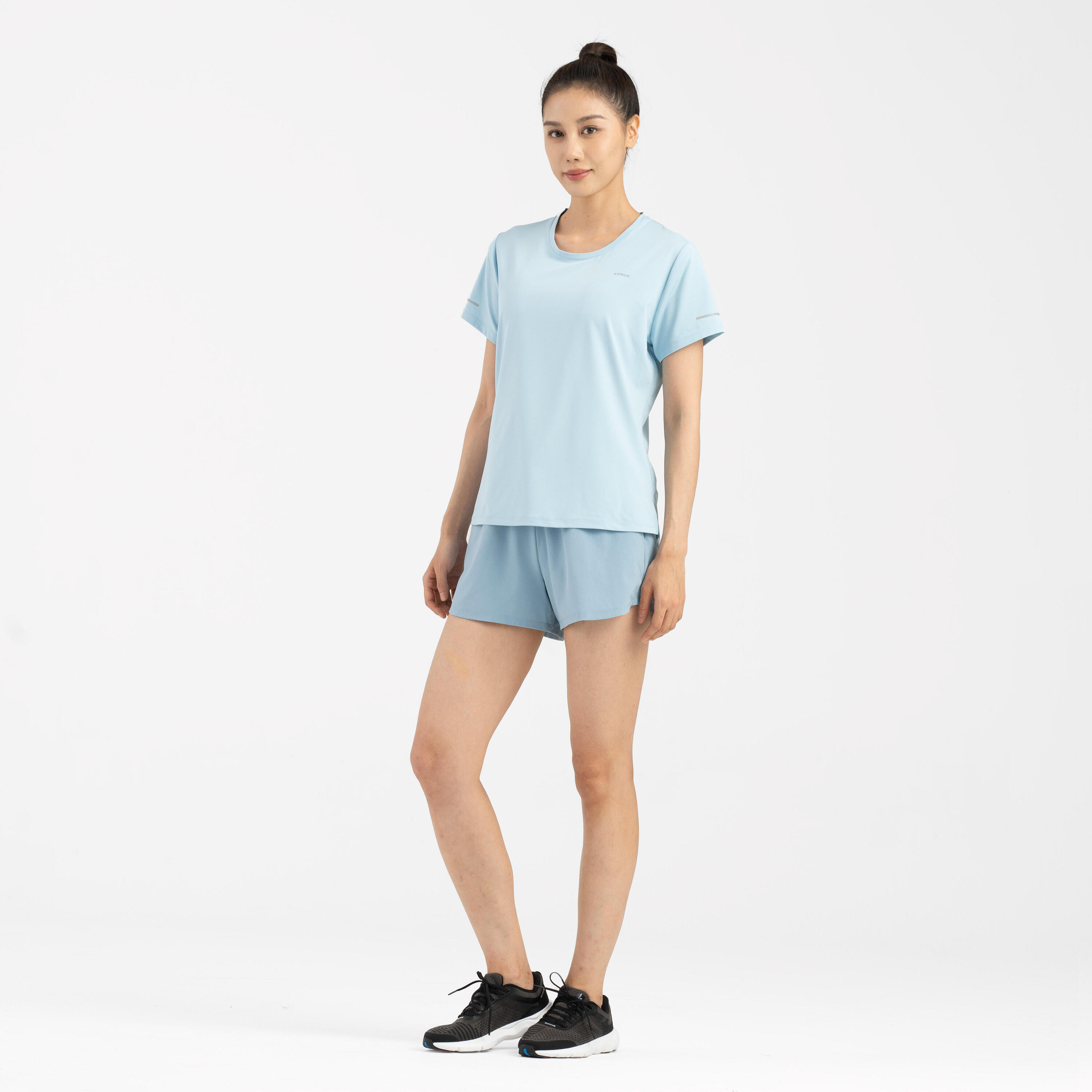Laufshirt kurzarm Damen atmungsaktiv - Run 500 Dry hellblau  5/11
