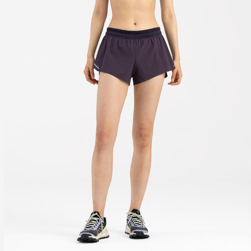 Laufshorts leicht Damen Trailrunning - Run 900 Light dunkellila