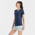 Crew Neck Women's Gym T-Shirt 100- Steel Blue