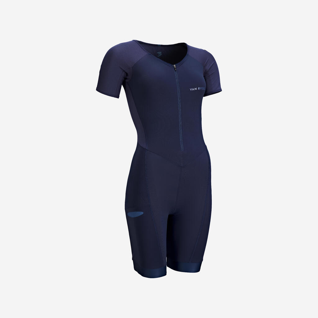 WOMEN'S SHORT-SLEEVED SD TRIATHLON TRISUIT - NAVY 