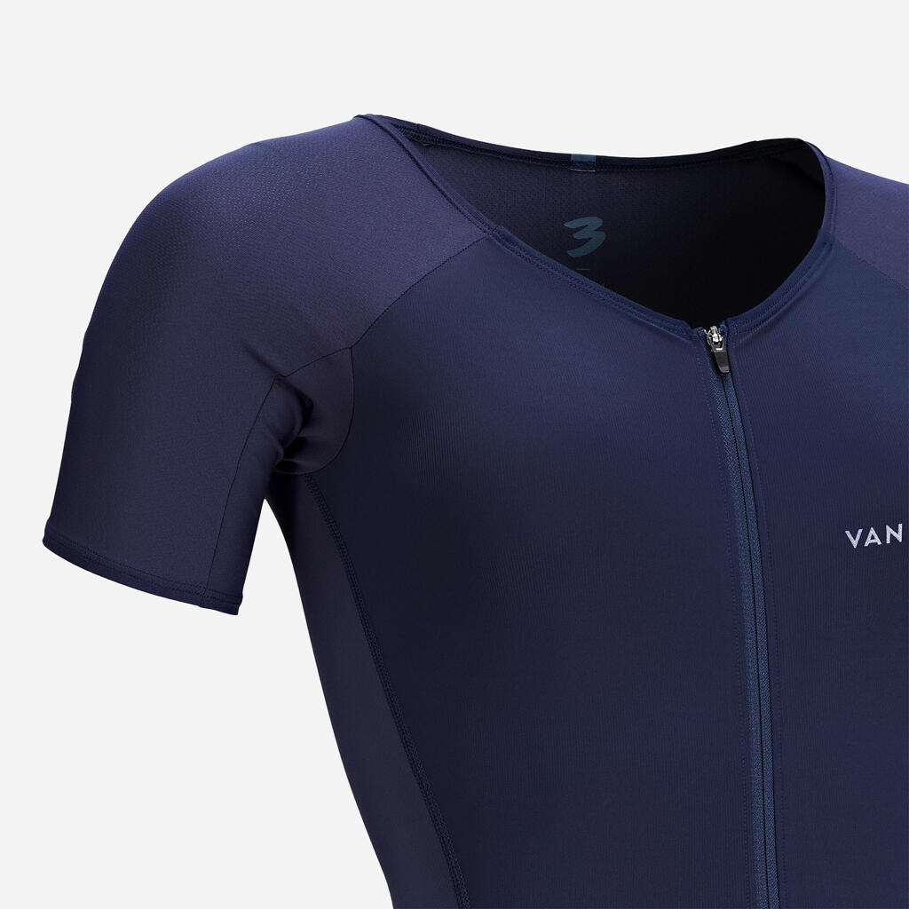 WOMEN'S SHORT-SLEEVED SD TRIATHLON TRISUIT - NAVY 