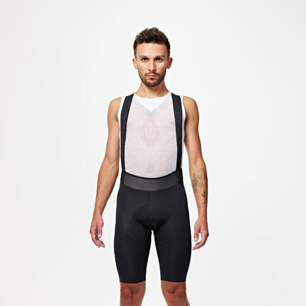 Herren Rennrad Radhose Sommer kurz mit Trägern - Racer 3 schwarz