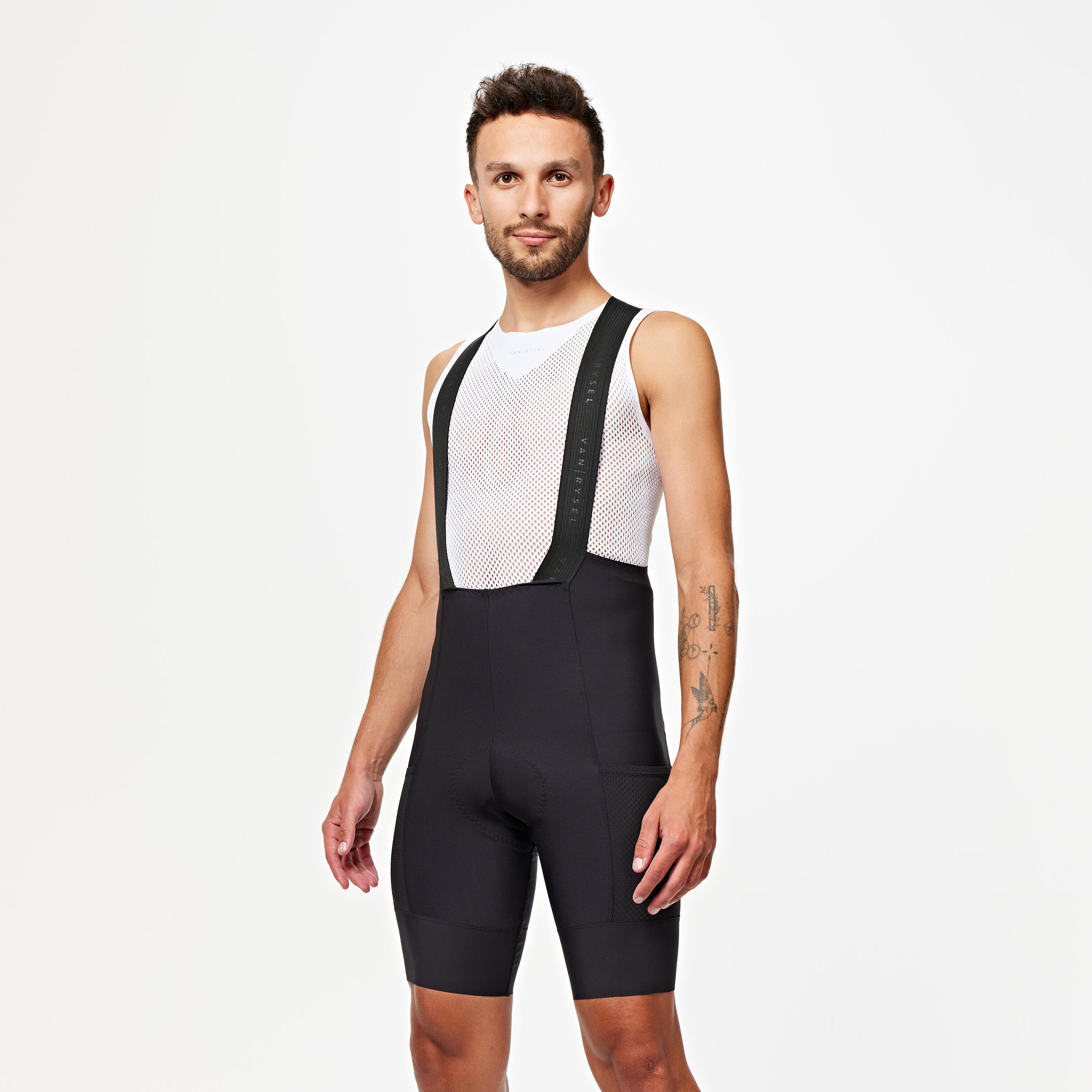 Men's Road Cycling Bib Shorts Endurance - Black  2/4