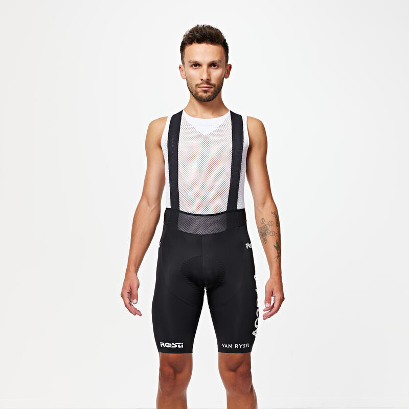 AG2R Team Replica Yastıklı Erkek Askılı Kısa Bisiklet Tayt