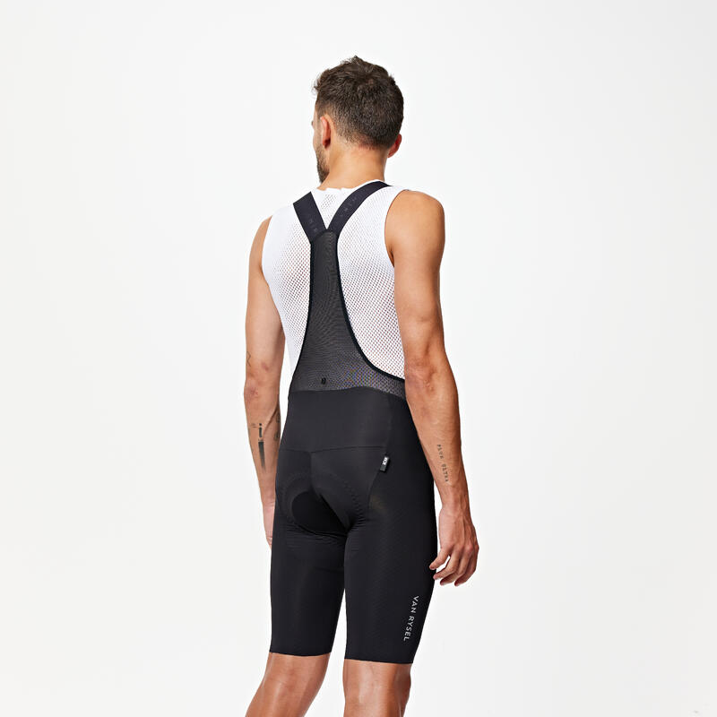 Herren Rennrad Radhose Sommer kurz mit Trägern - Racer 3 schwarz 