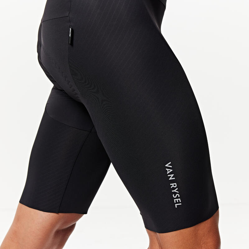 Herren Rennrad Radhose Sommer kurz mit Trägern - Racer 3 schwarz 