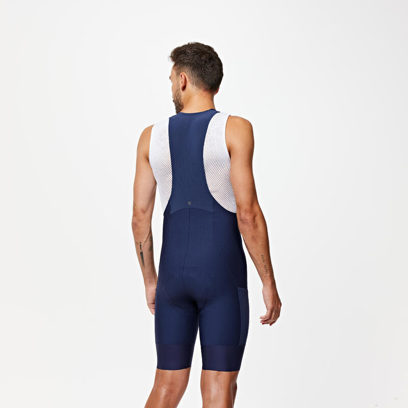 Cuissard bretelles de vélo de route homme Endurance Bleu marine