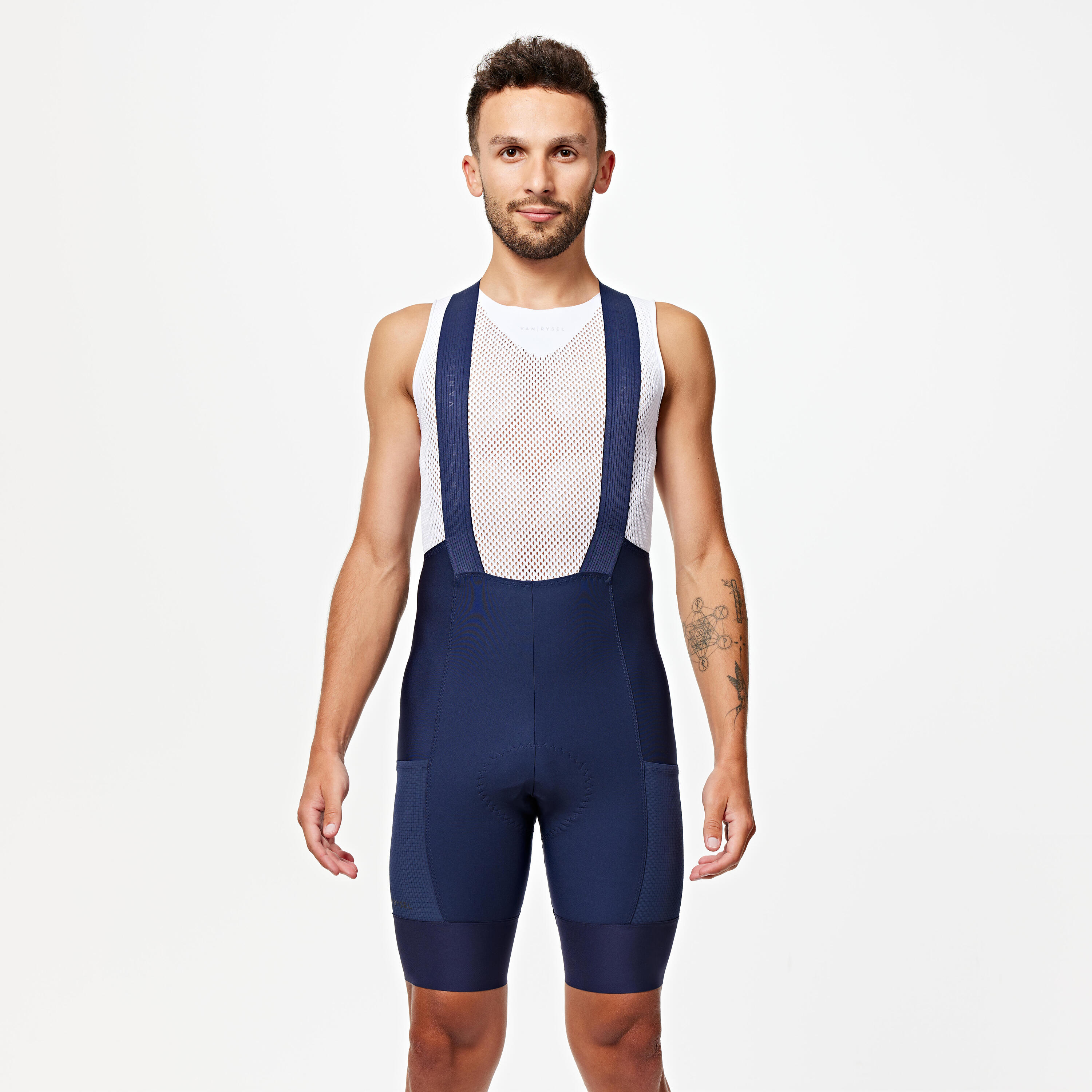 Men's Road Cycling Bib Shorts Endurance - Navy Blue 1/4