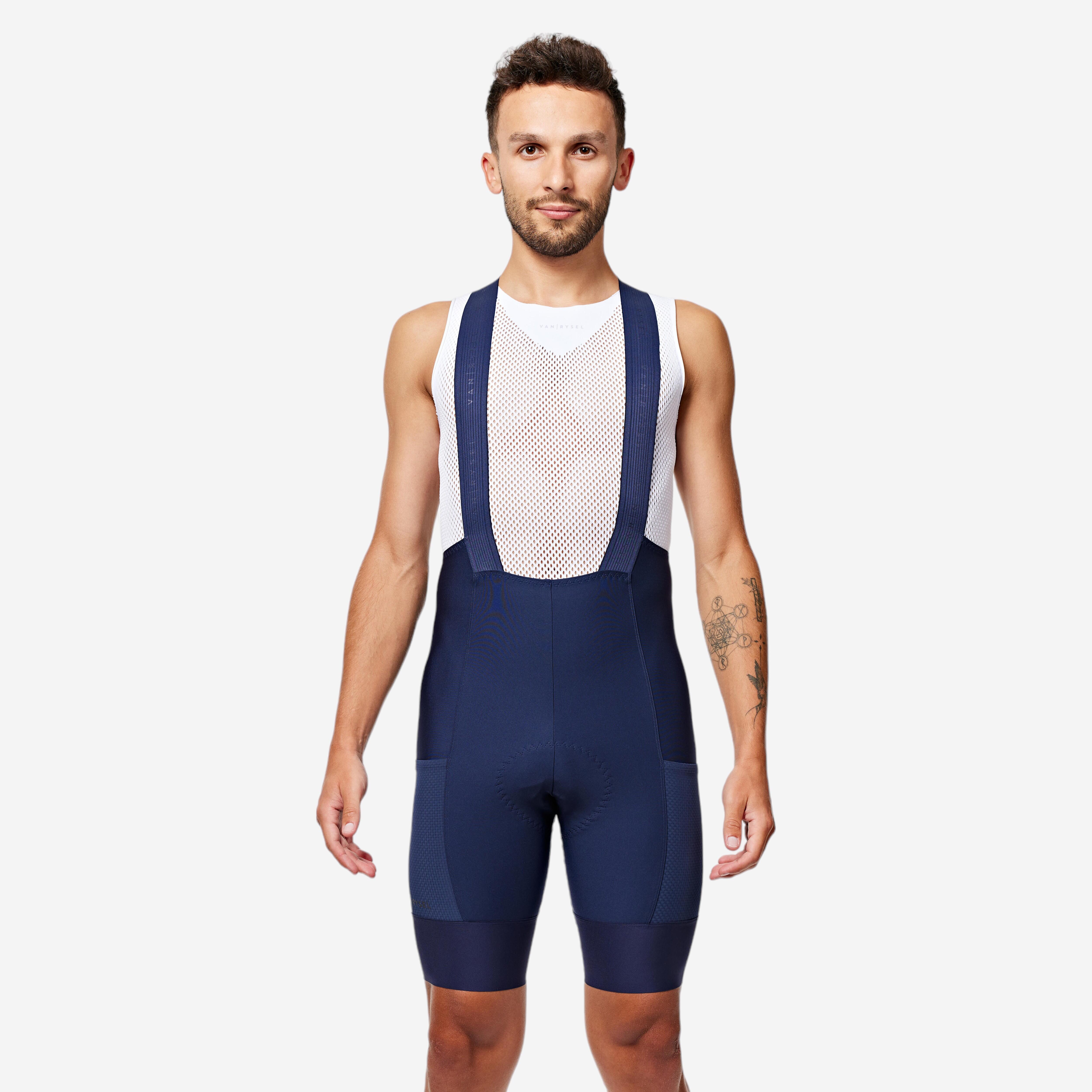 Men's Endurance road cycling bib shorts Navy blue