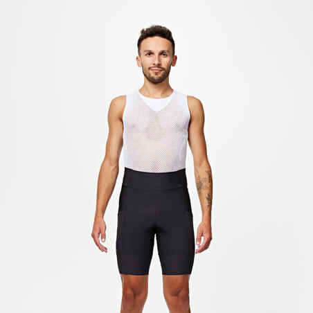 Pantaloneta de ciclismo de ruta Endurance para Hombre negro