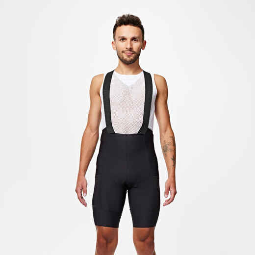 
      Men's Road Cycling Bib Shorts Endurance - Black 
  