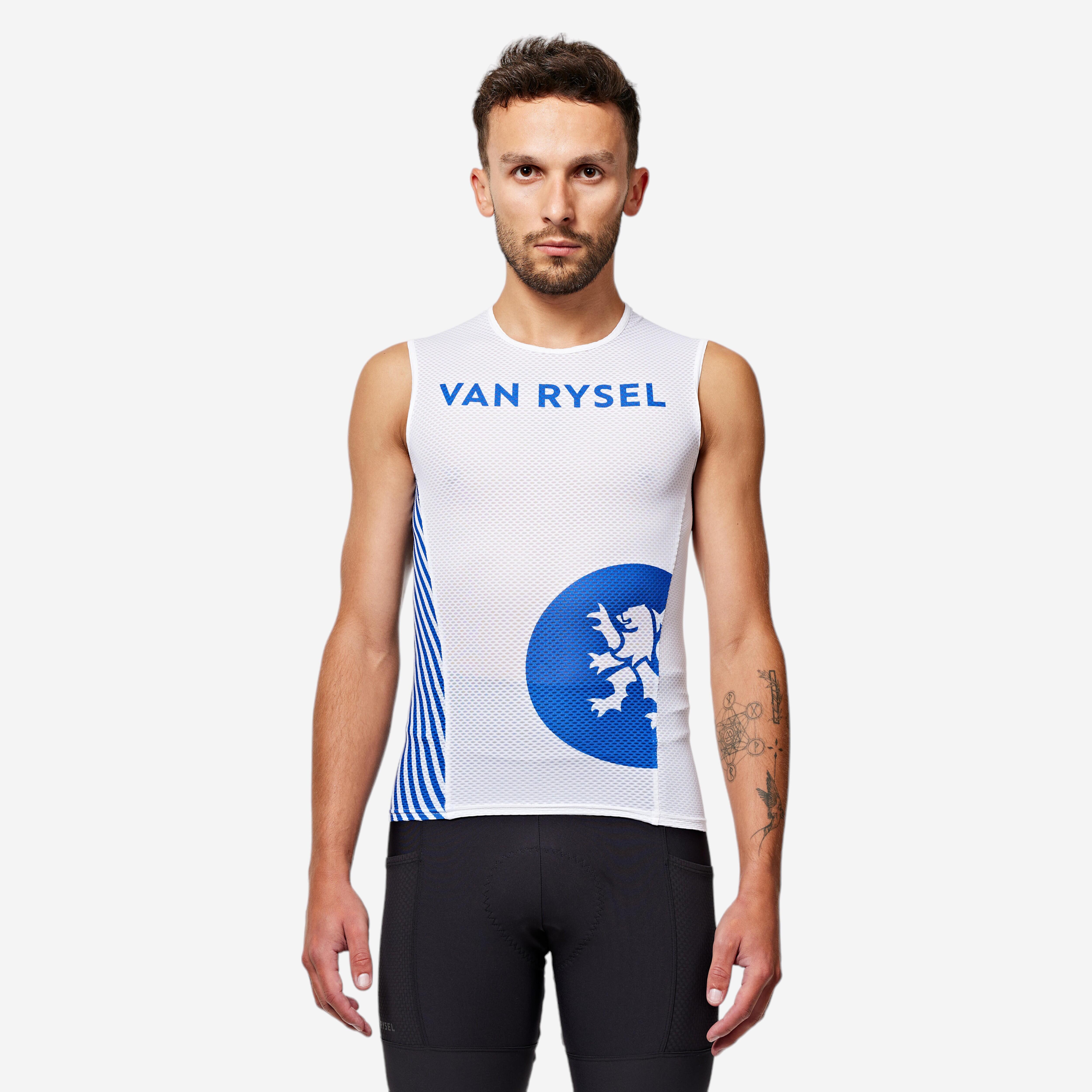 White and blue summer cycling underwear