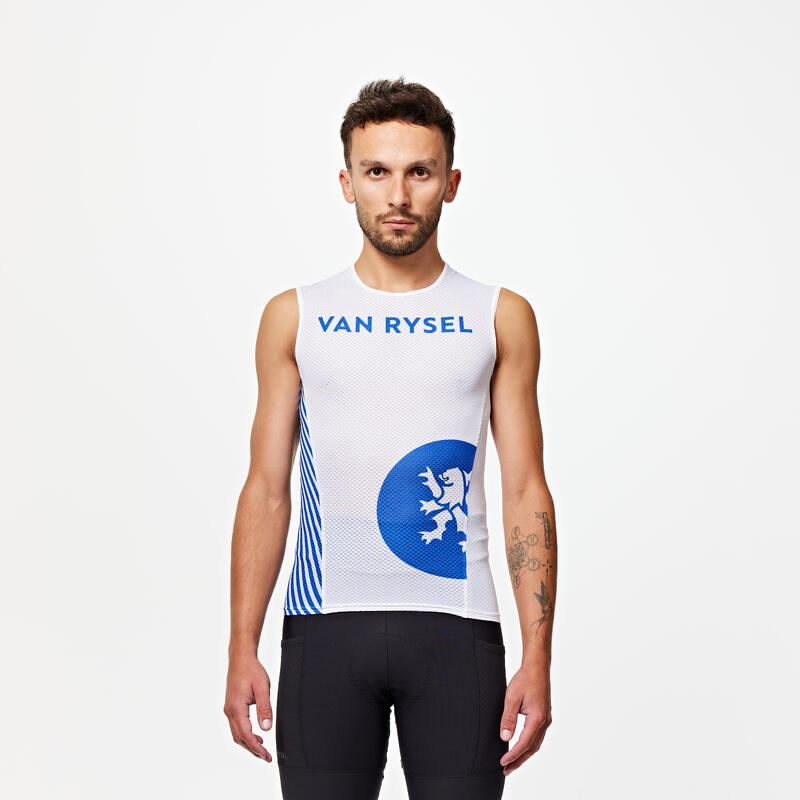 Camiseta Interior Ciclismo Sin Mangas Hombre Van Rysel azul denim