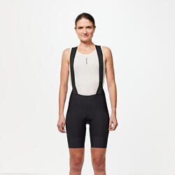 Cuissard bretelles de vélo route été femme Endurance Noir