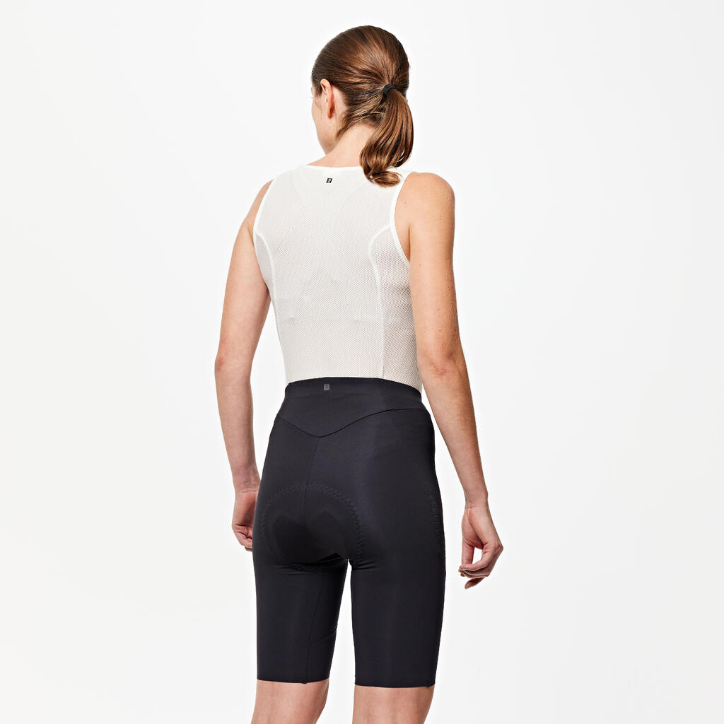 Licras Ciclismo Carretera Endurance Mujer Azul Negro Sin Tirantes