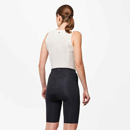 Culotte ciclismo carretera corto sin tirantes mujer Van Rysel EDR negro