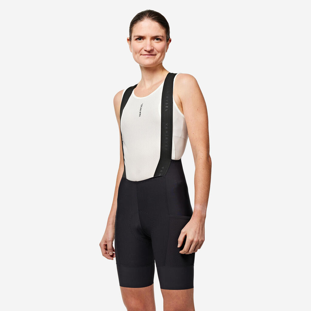 Women's Road Cycling Bib Shorts Endurance - Black 