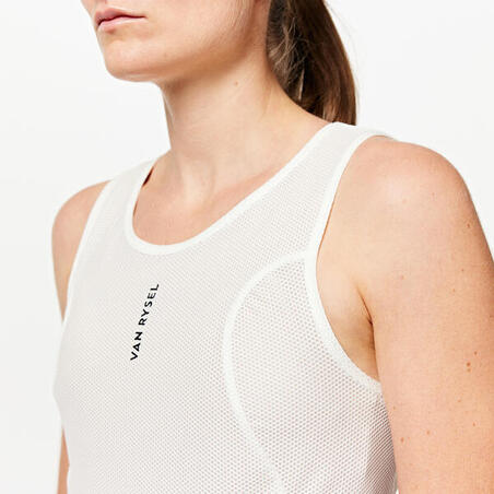 Bela ženska biciklistička majica bez rukava (osnovni sloj) 