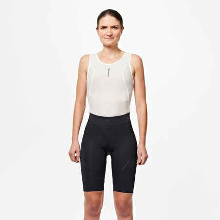 Culotte ciclismo carretera corto sin tirantes mujer Van Rysel EDR negro -  Decathlon