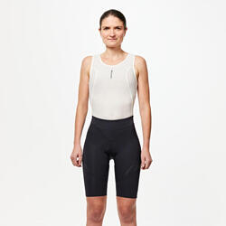 Culotte ciclismo carretera corto sin tirantes mujer Van Rysel EDR negro