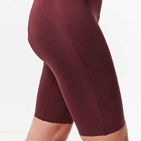 Women's Road Cycling Bibless Shorts Endurance - Burgundy