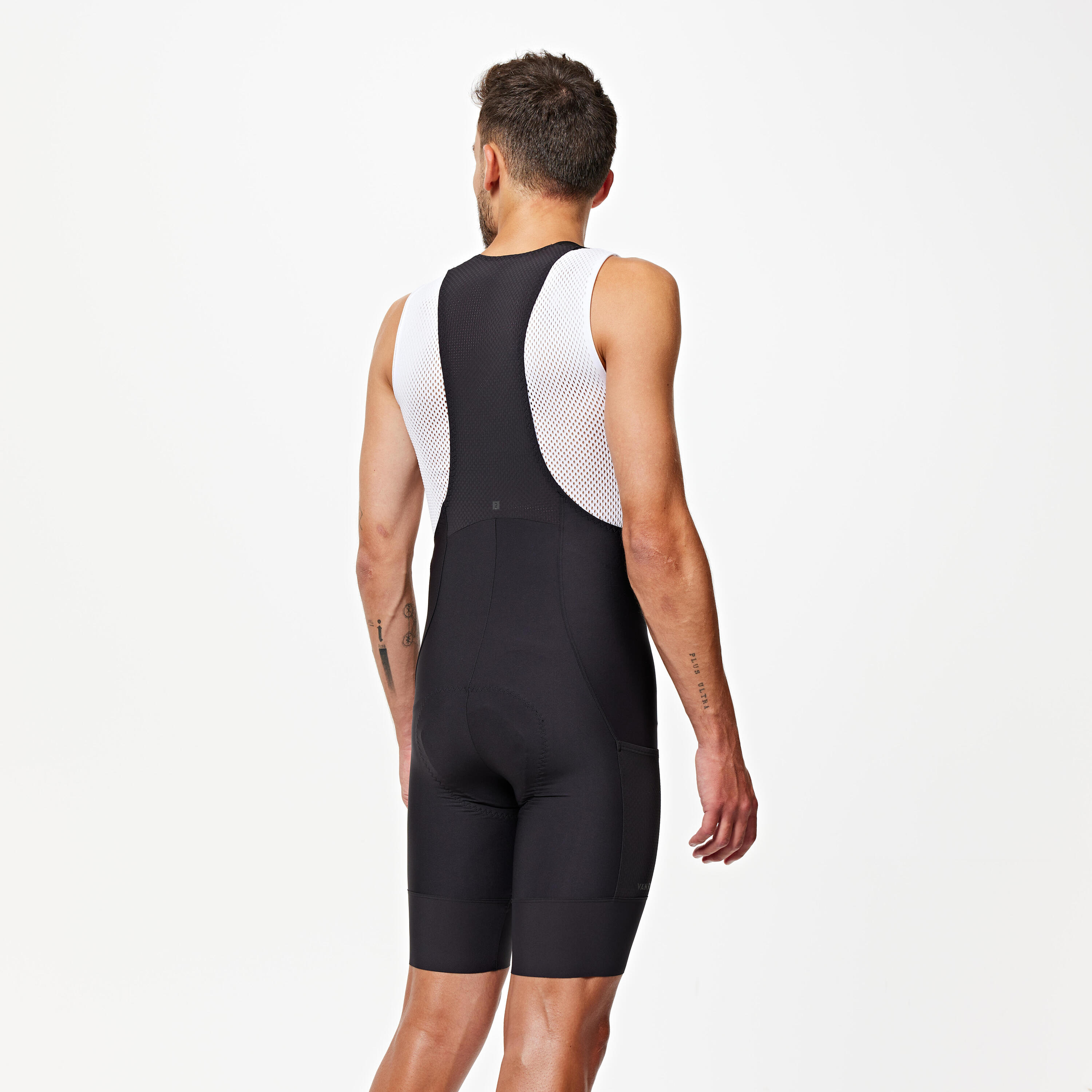 Men's Road Cycling Bib Shorts Endurance - Black  3/4