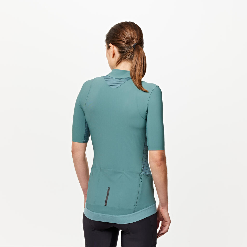 Women's Road Cycling Short-Sleeved Jersey Endurance - Cedar