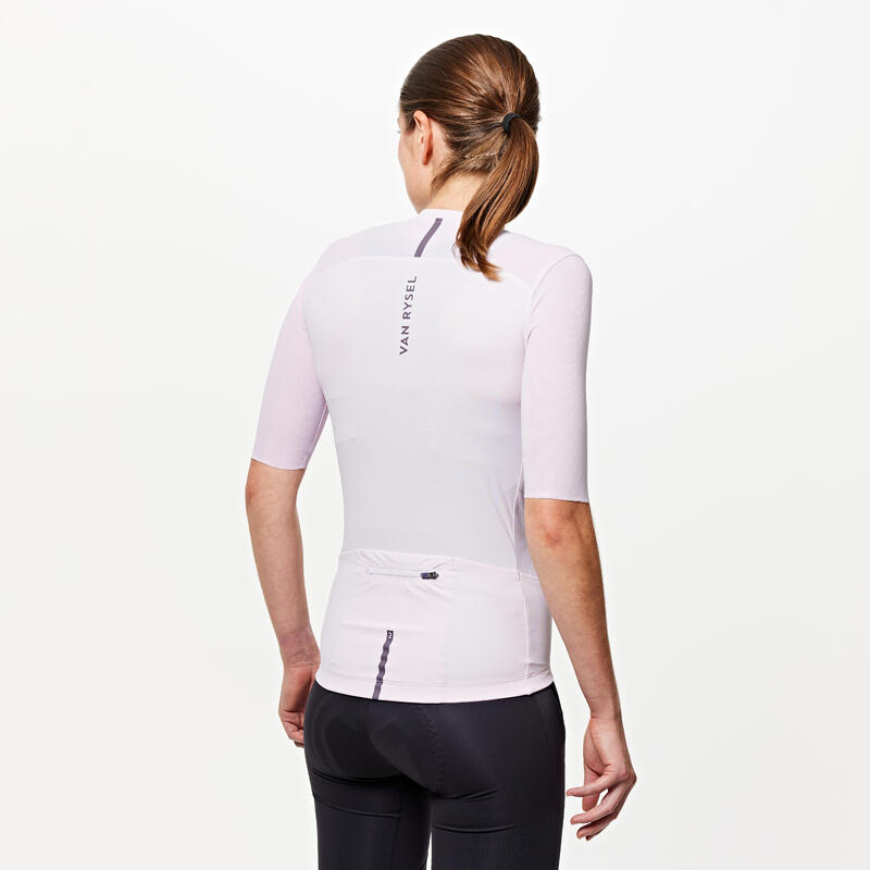 Maglia ciclismo adulto unisex Van Rysel RACER 2 lilla