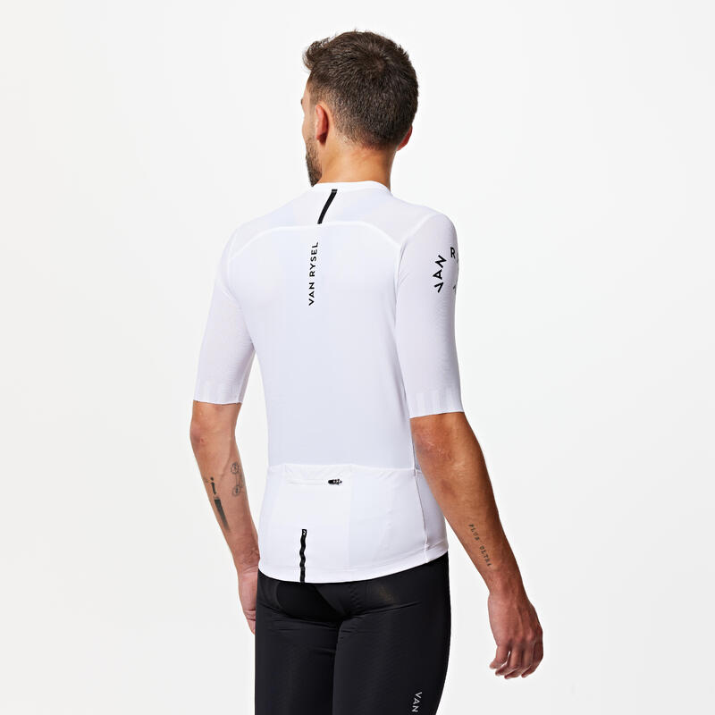 Tricou ciclism pe șosea vară UNISEX - RACER  2 Alb