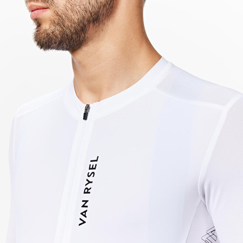 Camisola de Manga Curta de Verão de Ciclismo de Estrada UNISSEXO RACER 2 Branco