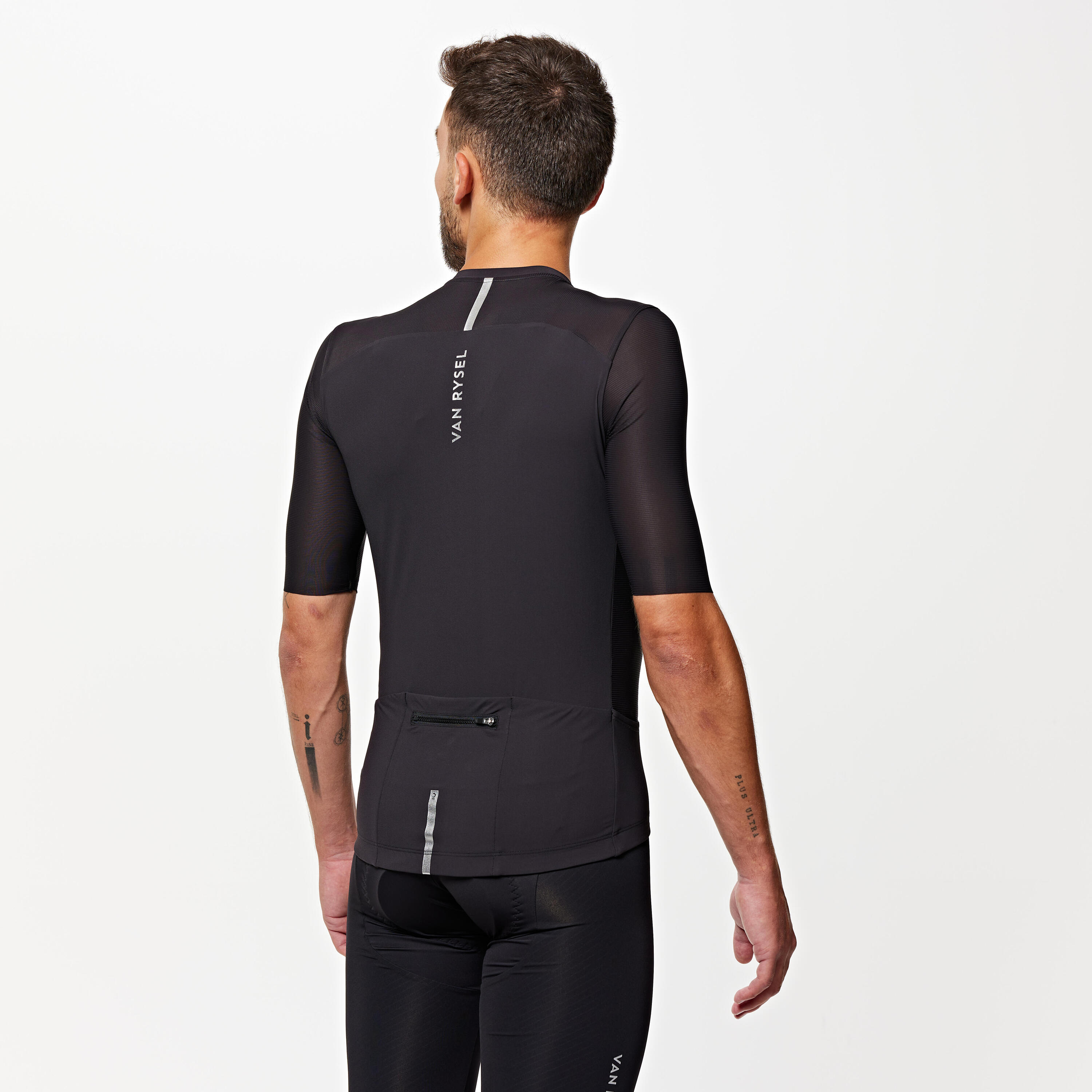 Radtrikot Rennrad kurzarm Sommer "Racer 2" Schwarz 4/10