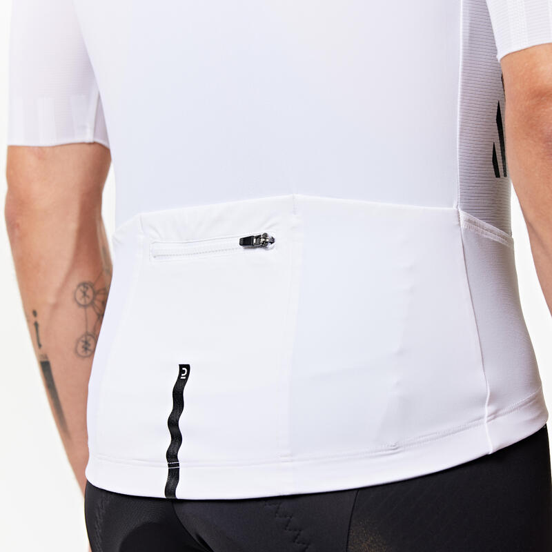Tricou ciclism pe șosea vară UNISEX - RACER  2 Alb