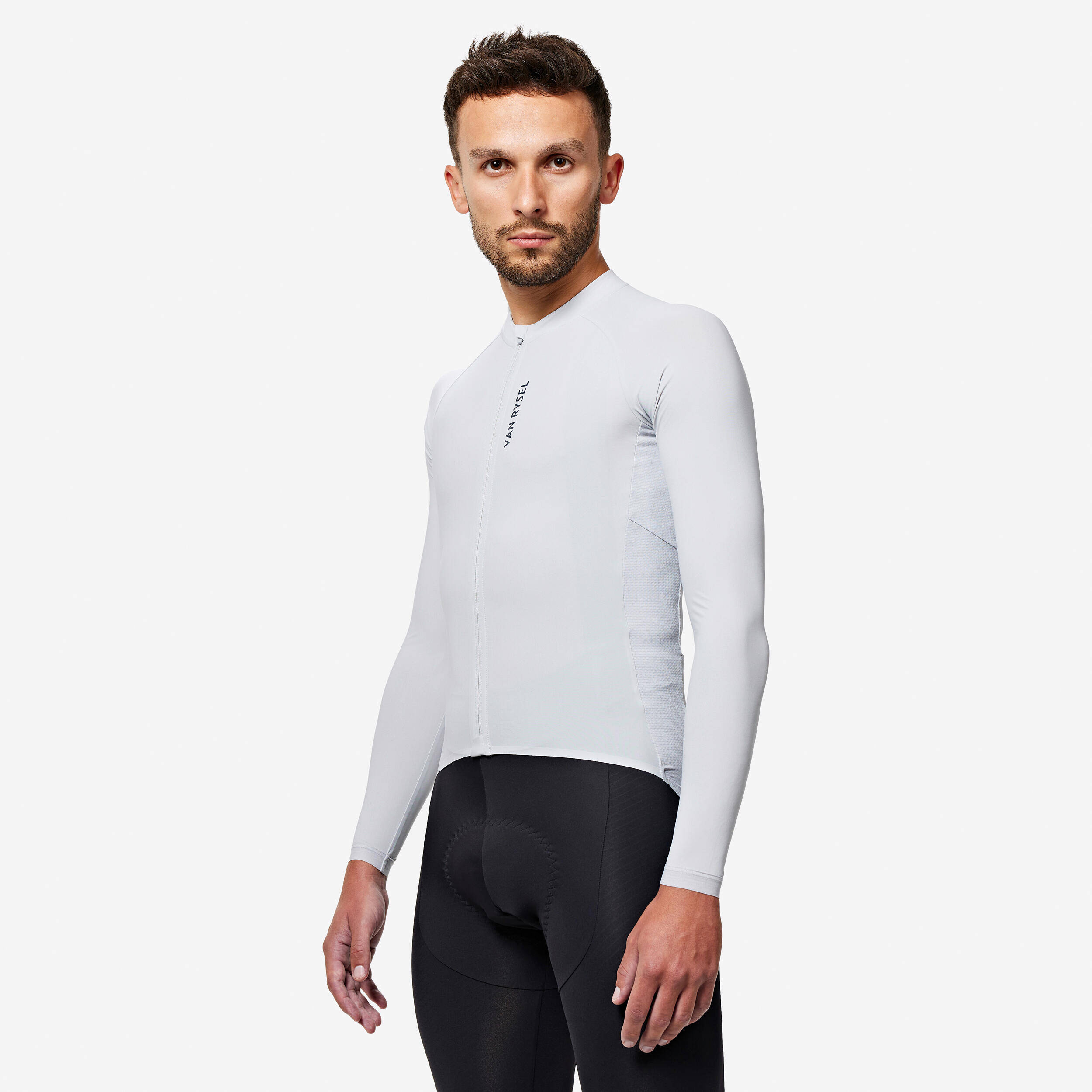 Men's Long-Sleeved UVP Road Cycling Summer Jersey Racer Ultralight - Grey -  1