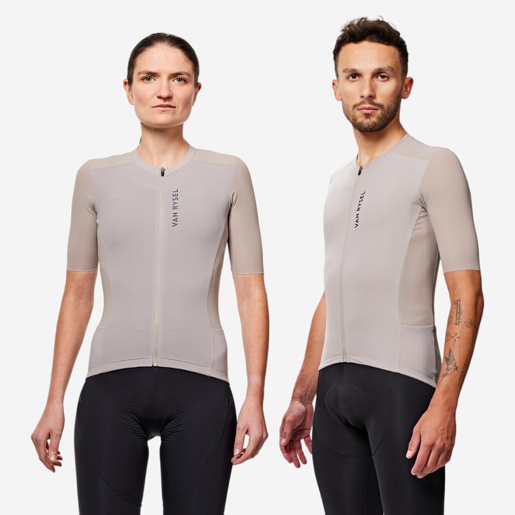 Unisex letný cyklistický dres Racer 2 s krátkym rukávom biely