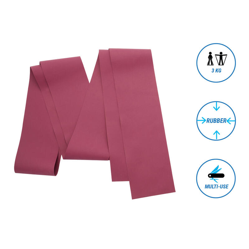 Elastik Pilates Bandı 3 Kg - Bordo - Orta Seviye