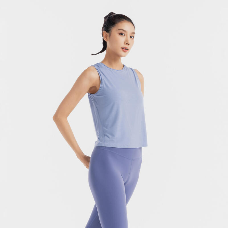 Women's Yoga Silk Tank Top - Blue