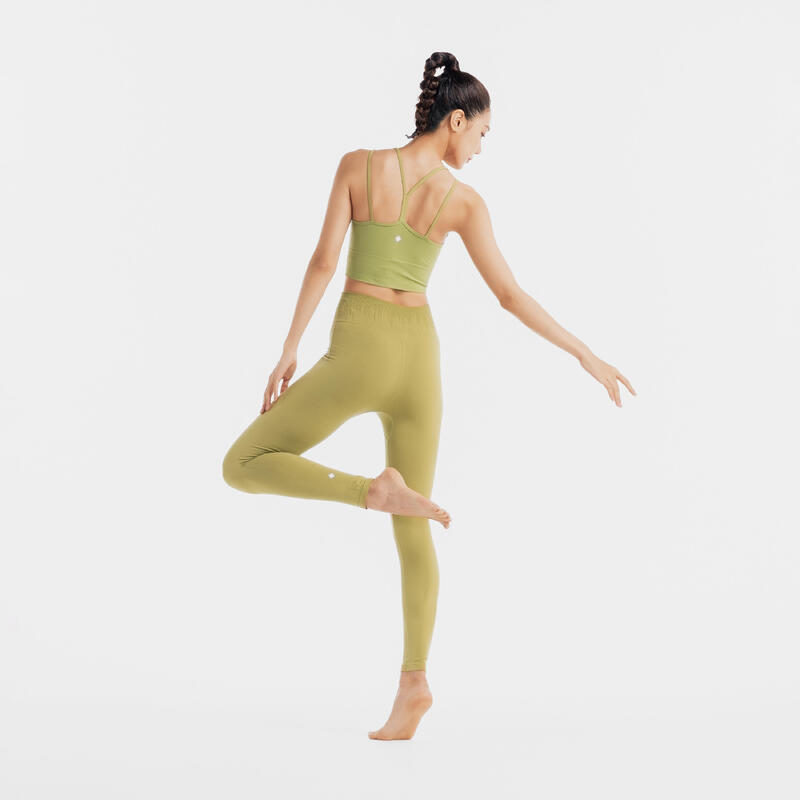 Long Yoga Sports Bra - Olive Green