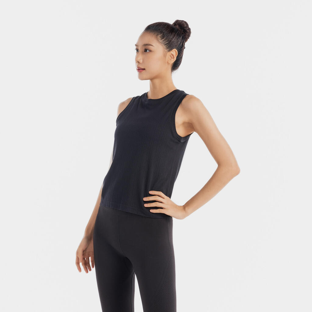 Débardeur de Yoga Extensible pour Femme - Noir Graphite
