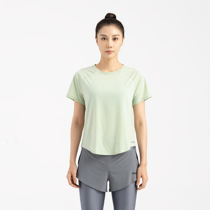 WOMEN RUN TS DRY+ CN GREEN