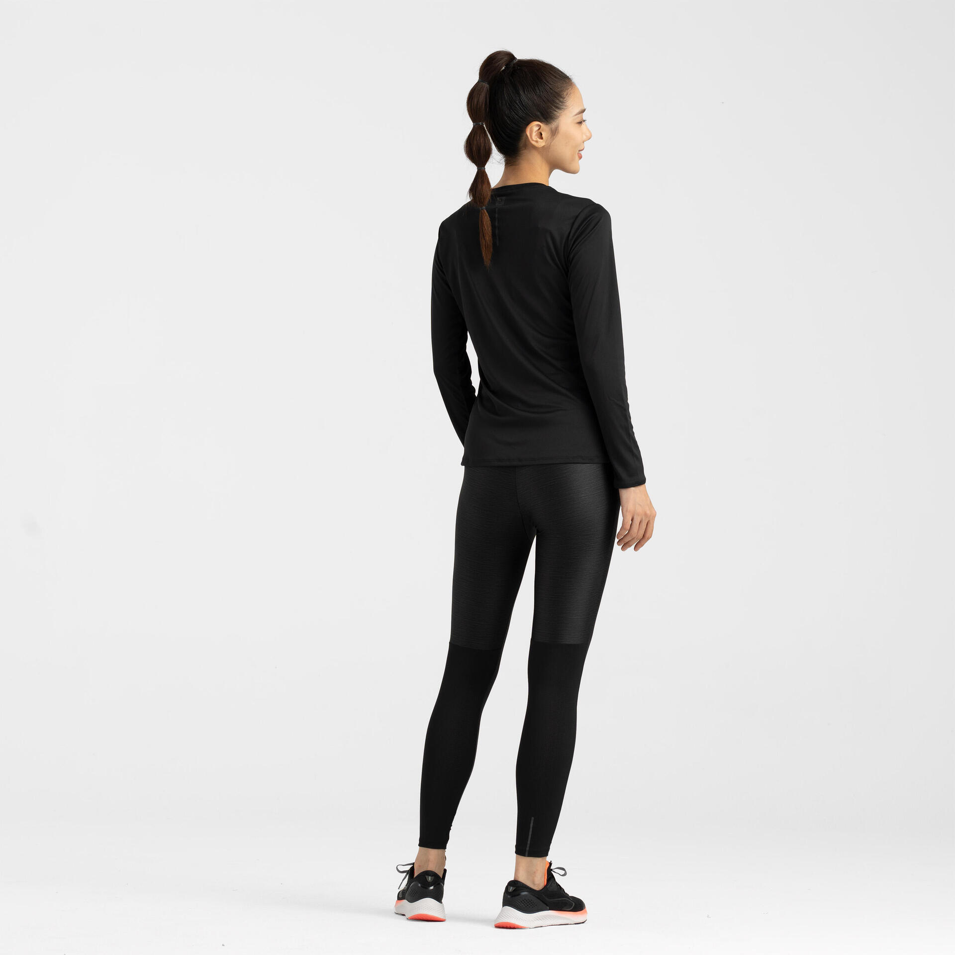 Women's long-sleeved running T-shirt Sun Protect black