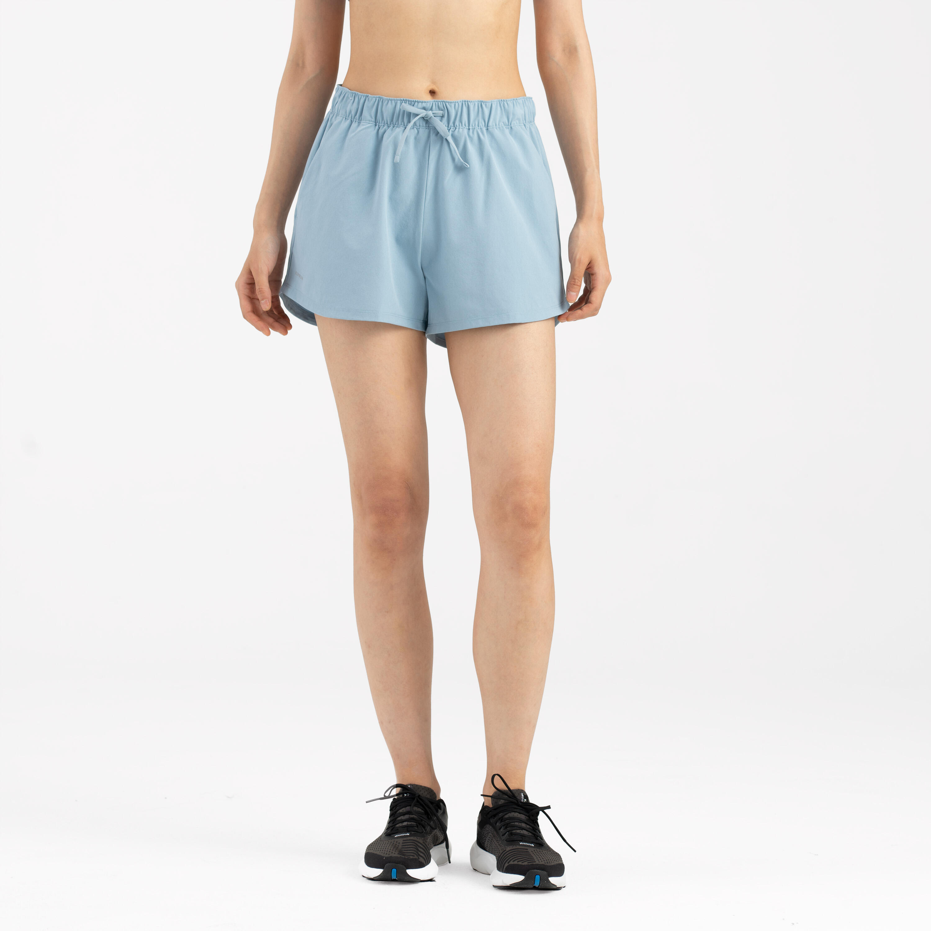 Women s Running Breathable Shorts Kiprun Run 500 Dry Blue